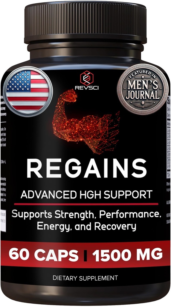 HGH Ergänzungen für Männer und Frauen - Regains natürliche anabole Muskel-Wachstums-Gebäude und menschliches Wachstumshormon für Männer, Muskel-Erbauer für Männer, Muskel-Recovery Post Workout Supplement, 60 Protein Pillen
