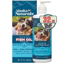 Alaska Naturals Wild Alaskan Fish Oil Supplement für Hunde Haut und Mantel mit EPA DHA Omega 3 Fettsäuren Nachhaltige flüssige Nahrung Topper 32 oz. Pumpe