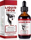 Flüssige Eisentropfen für Hunde, flüssige Eisen Ergänzungen für Hunde unterstützt Anämie, fördert Blutgesundheit, Verbessern Low Enery Levels und Lethargy - Pet Supplies Dog Vitamins - 60 ml/Caramel Flavor