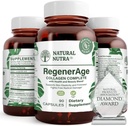Natürliche Nutra RegenerAge Komplettergänzung für die Hautgesundheit mit Protein Peptiden, Reduzieren Sie Dehnungsmarken, trägt Gesamtgesundheit, Vitamin C, Trauben Seed Red Wine Extract, Gluten Free, 90 Kapseln.