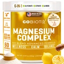 GoBiotix Magnézium Glicinate Powder - Kortizol kiegészítők Nők és férfiak - Magas abszorpció Magnézium Komplex Nyugodt Kiegészítés Citrát, Malate - Sugar Free - 420 mg, 60 Servings - Méz Citrus