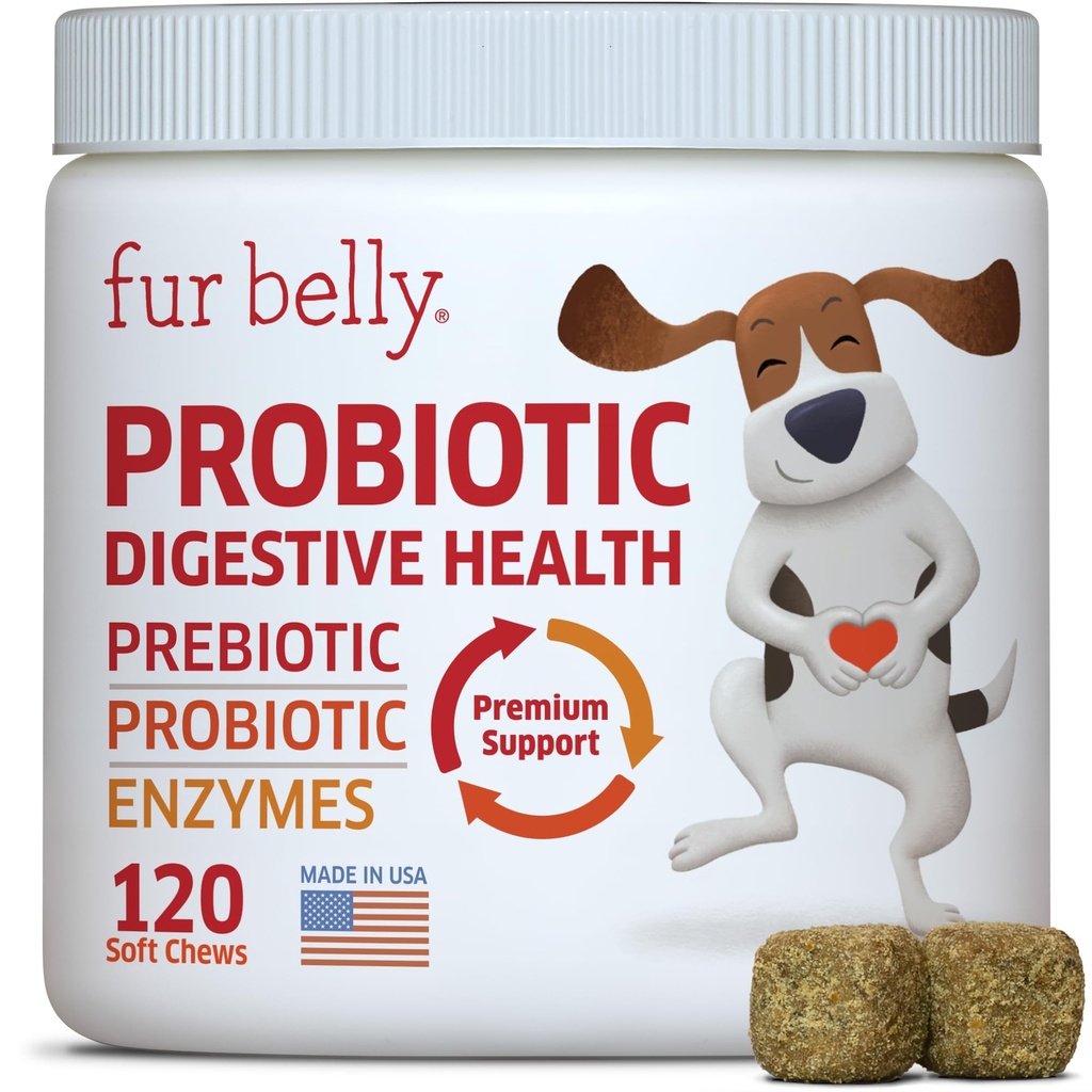 Probiotika für Hunde - Hot Spot Remedy for Dogs + Prebiotic - Dog Allergy Chews - Verbessern Sie Verdauung & Upset Tummy, Relieve Gas & Diarrhea, Dog Probiotics and Digestive Enzymes, 120 Dog Probiotic Chews