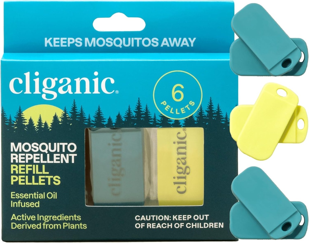 Cliganic Mosquito Rependent Pack (6 pellet) a Cliganic karszalagokhoz - Natural DEET- Free, Essential Oil Infused