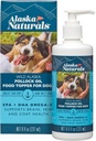 Nachhaltiges Wild Alaskan Fischöl für Hunde Haut und Mantel – EPA + DHA Omega 3 Öl - Fatty Acids Dog Supplements - Unterstützung Fur Coat und Gehirn Gesundheit - Natürliche flüssige Lebensmittel Topper für Haustiere – 8 Unzen. Pumpe