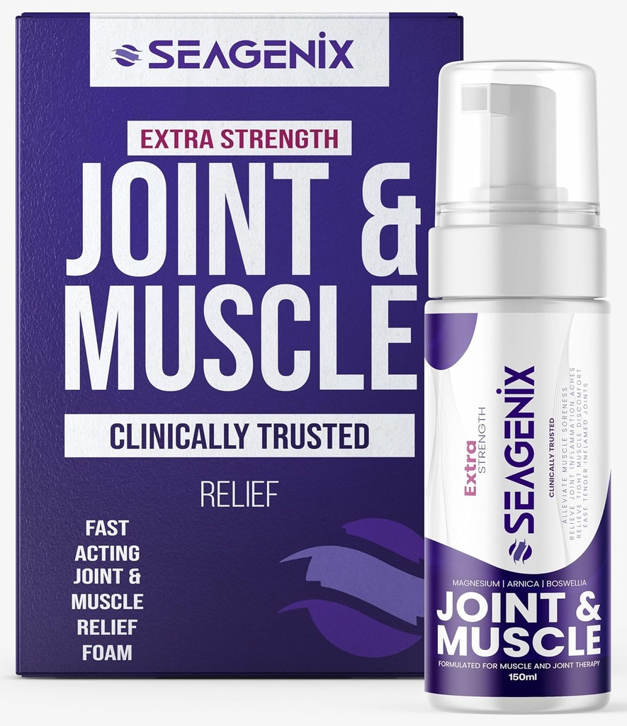 Extra Strength Muskel + Gelenkschaum - Magnesium | Boswellia | Arnica | Formel - Gelenk- und Muskelentlastung - Leicht entzündete Gelenke und Muskeln - Alle natürlichen – Gelenke + Muskelentlastung
