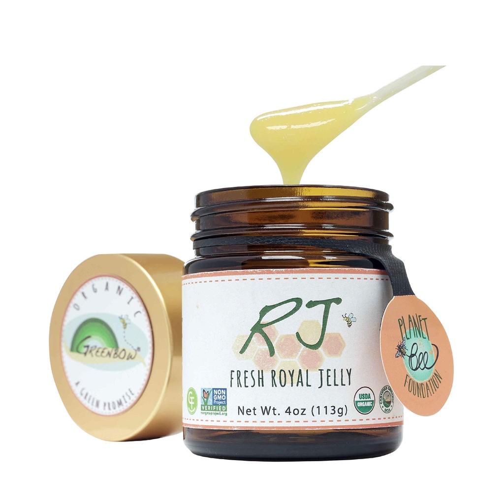 Greenbow Organic Fresh Royal Jelly - 100% USDA Certified Organic, Non-GMO, Halal, Pure, Gluten Free - Az egyik legtáplálóbb csomag - (113g)