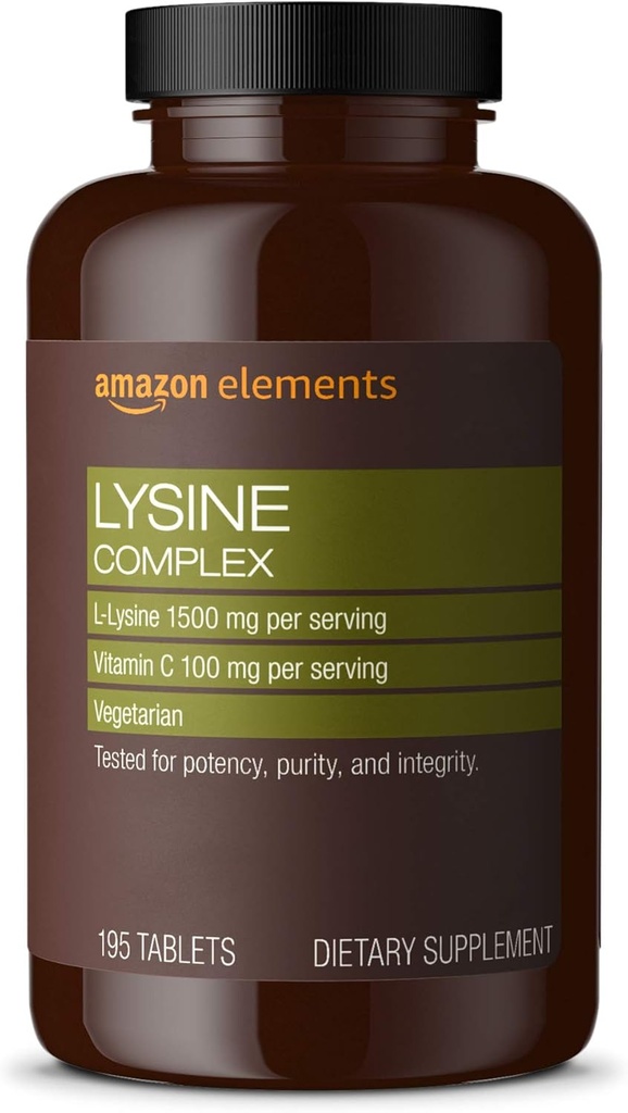 Elemek Lysine Komplex C-vitaminnal Immunrendszeri egészségügyi támogatás, Vegetáriánus, 65 Servings, 195 Számok (Csomagolás változhat)