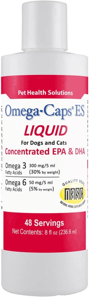 Flüssigkeit für Hunde und Katzen hohe Potenz Omega-3 und Omega-6 Fettsäuren Konzentration EPA und DHA Fischöl Ergänzung Vet Formuliert Made in USA Haut Mantel Gelenk und Herz Gesundheit 8 fl oz 48 Servierungen