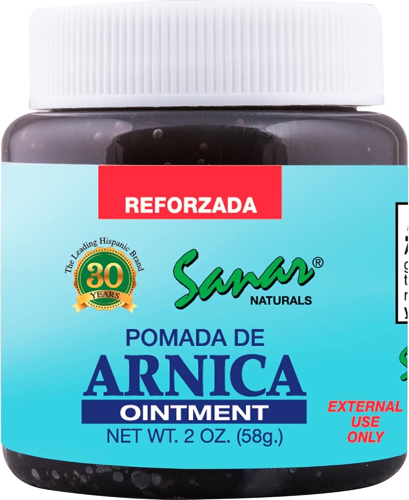 Sanar Naturals Arnica Dark Ointment Relief, 2 oz - Schnelle Aktion für Gelenk, Rücken, Hals, Knie, Hand, Fuß und mehr, Reisegröße
