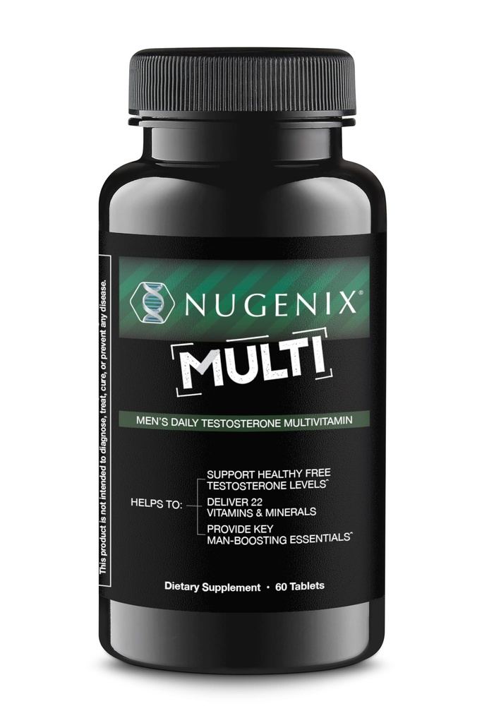 Nugenix Multivitamin for Men, Multivitamin and Testosterone Support - 19 Vitamins and Minerals, Supports Free Testosterone, Balance Cortisol, Promotes Nitric Oxide Production, Blood Flow - 60 Tablets