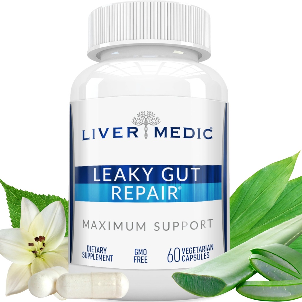Leaky Gut javítási Natural Gut Health Supplement Glutamin Organic Slippery Elm NAG Marshmallow Root Aloe Vera MSM Quercetin Bromelain Promotes Digestive Ease, Gut Wellness 1000mg 60 Caps
