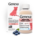 Genexa Children 's Clean Acetaminophen Waste124; Pediatrician Preferred Ingredients - 124; Pain & Fever Reducer for Kids - 124; Dye Free, 0% Mesterséges adalékok - 124; Ages 2- 11, Delicious Organic Blueberry Liquid, 4 fl oz