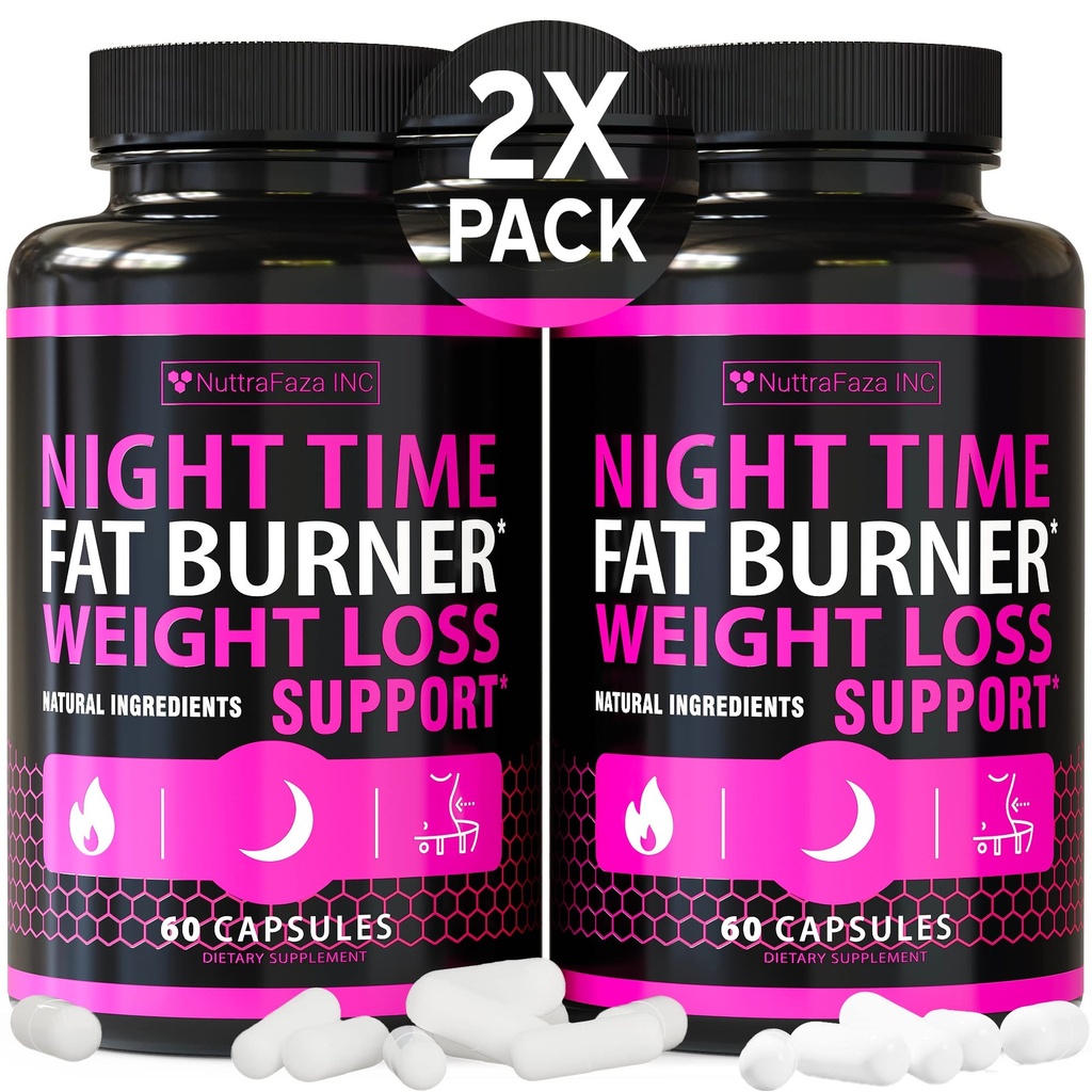(2 Pack) Nachtzeit Gewichtsverlust Pillen für Frauen - Fortgeschrittene Gewichtsverlust Ergänzung - Fat Burners für Frauen - Diät Pillen, die schnell arbeiten - Belly Fat Burner - Appetite Suppressant - Made in USA