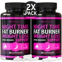 (2 Pack) Nachtzeit Gewichtsverlust Pillen für Frauen - Fortgeschrittene Gewichtsverlust Ergänzung - Fat Burners für Frauen - Diät Pillen, die schnell arbeiten - Belly Fat Burner - Appetite Suppressant - Made in USA