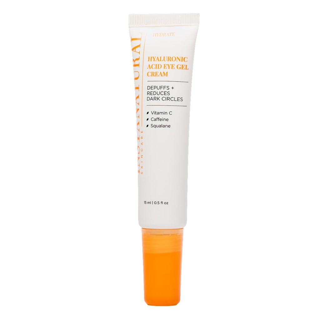 InstaNatural Hyaluronsäure-Eye Gelcreme, Hydrating Under Eye Cream for Women & Men, Decreases Puffiness, Dark Circles und Falten, mit Vitamin C, Koffein, Squalane & Peptides, 0.5 Fl Oz