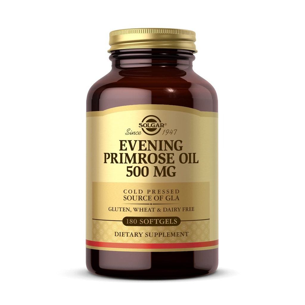 Solgar Evening Primrose Oil 500 mg, 180 Softgels - Promotes Healthy Skin & Cardiovascularis Health - Táplálkozási támogatás nőknek - Gluten Free, Dairy Free - 180 Servings