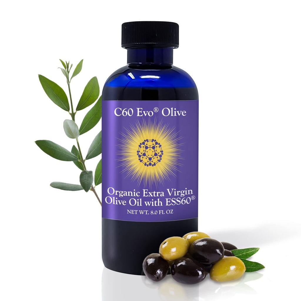 Pure Carbon 60 ESS60 in All-Natural Extra natives Olivenöl, All-in-One Schlaf-Ergänzung, Antioxidantien-Ergänzung und Energie-Ergänzung für Gesamt-Wellness, Flexibilität, Jugend-Glow, 8 Unzen