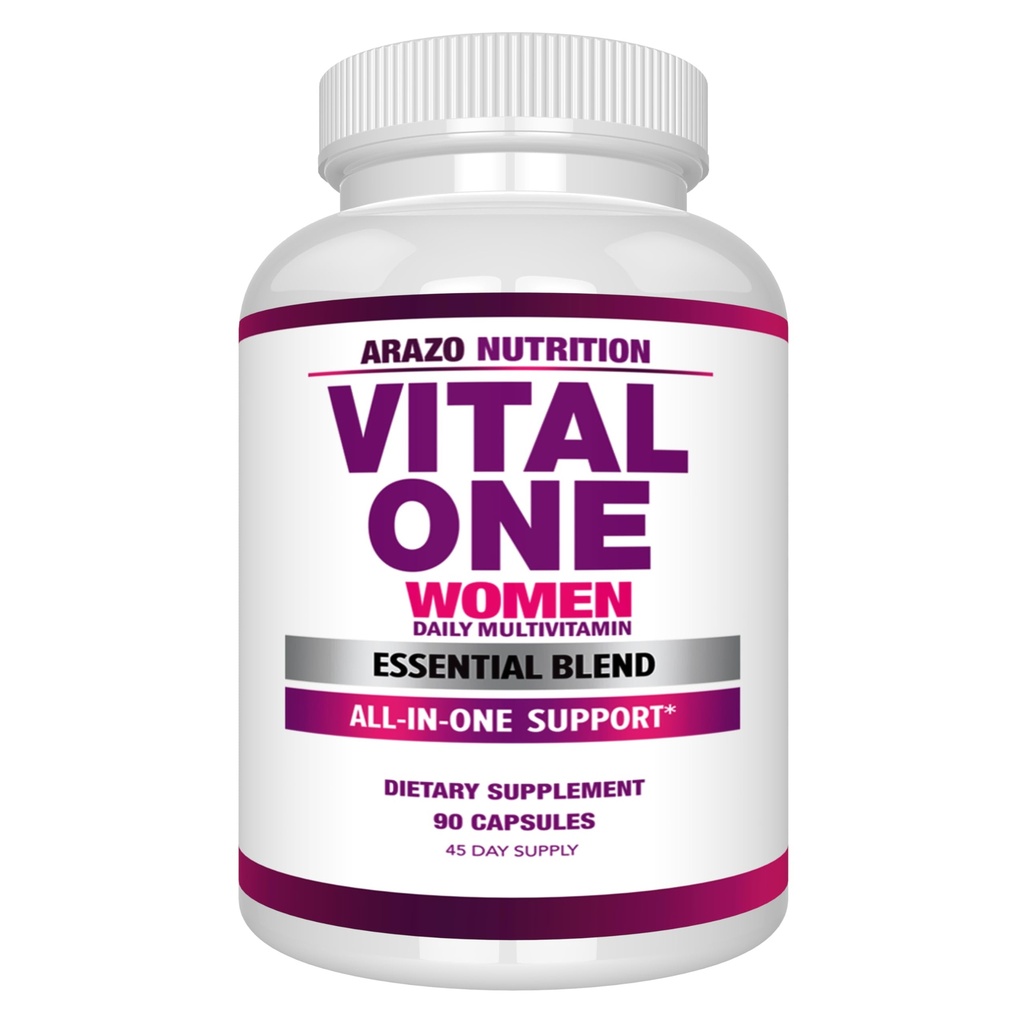 Arazo Nutrition Vital One Multivitamin für Damen - Daily Wholefood Supplement - 90 Vegan Kapseln