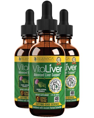 VitaLiver - Lebergesundheitsergänzung - Unterstützung Leberreiniger & Detox - Flüssige Lieferung für Absorption - Milchdistel, Artichoke, Chanca Piedra, Dandelion &amp; mehr!