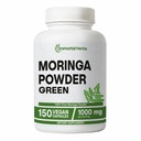 Moringa Kapseln, 1000mg Stärke, 20:1 Pure Moringa Blatt Pulver, Verdauungs- und Immununterstützung Green Superfood, Non-GMO & Glutenfrei
