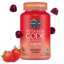 ​​Garden of Life Vitamin Code CoQ10 Gummies - Heart Health and Cellular Energy Support with Prebiotics and Probiotics, No Added Sugar, Gluten-Free, Non-GMO, Strawberry Flavor, 60 Gummies​