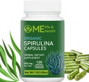 ME LIFE & GESUNDHEIT Spirulina Kapseln, 100% Bio Spirulina Pulver (120 ct) 500mg Reich an Protein, Vitamin A, B12 Antioxidantien & Vitamine, Vegan, Natürliche und reine Spiruulina Non-GMO & Gluten kostenlos