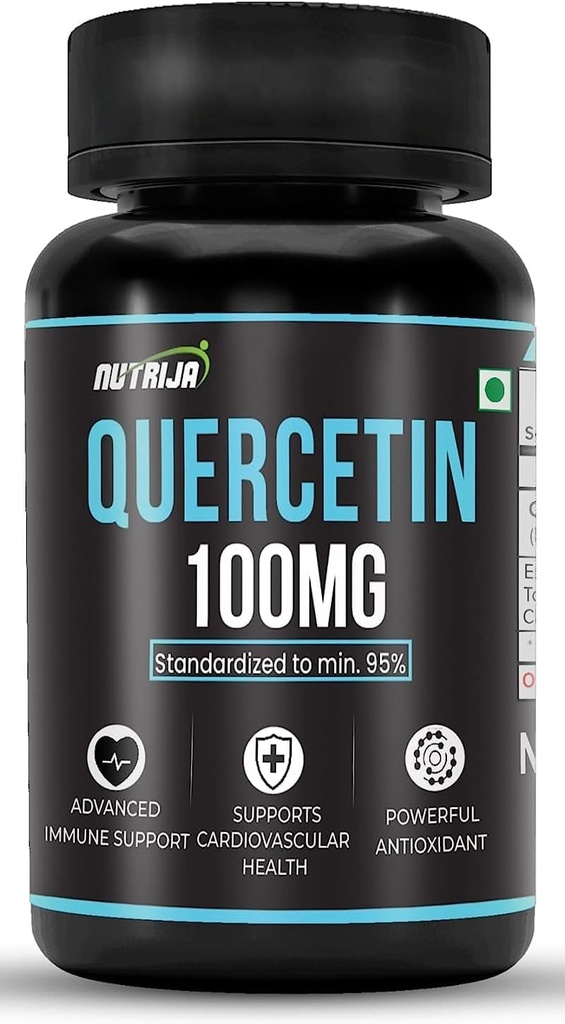 Quercetin 100mg Kapseln - Standardisiert auf 95 % | Hochgereinigte und bioverfügbare Ergänzung | Natürliche Bioflavonoide & Leistungsstarke Anti-Oxidantien (30 Kapseln)