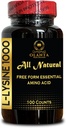 L-LYSINE 1000 mg freie Form Aminosäure essentiell - reine L-Lysin-Ergänzung für Augen-Lippen-Kollagen-Synthese und Immun-Unterstützung Stickstoff Balance Muskel-Recovery - 1 Flasche 100 Zähler