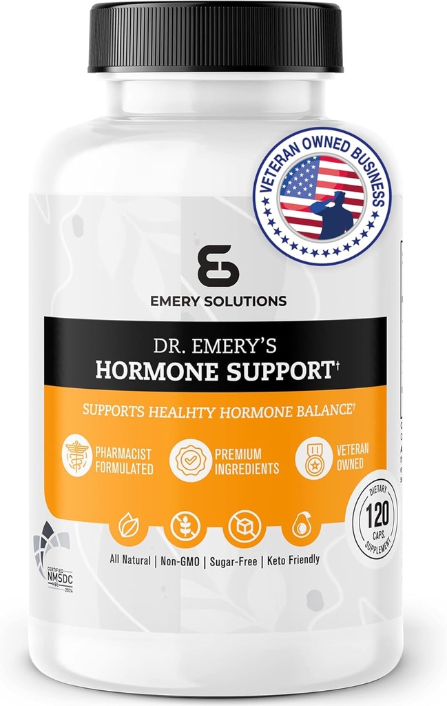 Dr. EMERY hormonpótló kiegészítés nőknek, hormonegyensúly vitaminok - multivitamin, természetes esszenciális vitaminok, cink, B-vitamin, magnézium - 120 kapszula