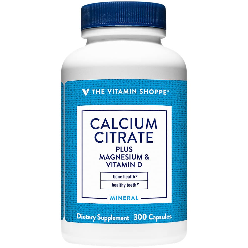 Calcium Citrate+Magnesium&Vitamin D,Multi-Mineral Bone Health Supplement,Vitamin D Aids Absorption, Calcium 999mg, Magnesium 567mg, Vitamin D 612IU per Daily dose (300 Capsules) by The Vitamin Shoppe