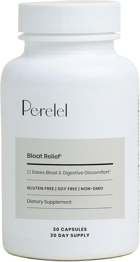 Perelel Digestive Health Supplement mit Bio Ginger, Lemon Balm, & Fennel, um Gut Gesundheit und Verdauungskomfort zu unterstützen, Botanische Ergänzung für Damen und Herren, Soja, Dairy & Gluten kostenlos, 30 Pillen