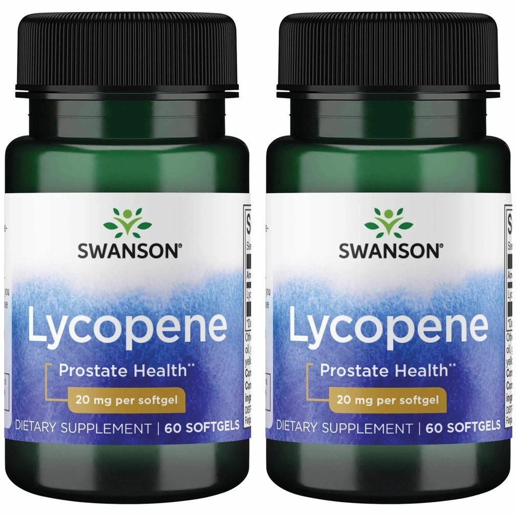 Swanson Lycopene - Natürliche Ergänzung Förderung Prostata Gesundheit, Herz Gesundheit, & unterstützt Blutdruck innerhalb der normalen Reichweite - Mens Health Supplement - (60 Softgels) 2 Pack