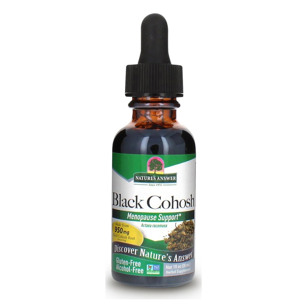 Nature's Answer Organic Alcohol Free Black Cohosh Extract 1 Unze für Menopause Support - Kosher, Glutenfreie Menopause Hot Flashes - Ergänzungen für Frauen, USA Made