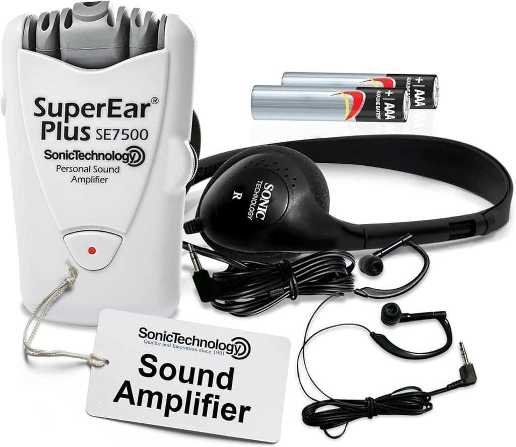 SuperEar Modell SE7500 für Senioren - Hörverstärker für Senioren & älter, Super Ear Personal Sound Amplifier, Sound Amplifier Hörgerät und Audio Zubehör in 50dB Ambient Sounds Erhöhe