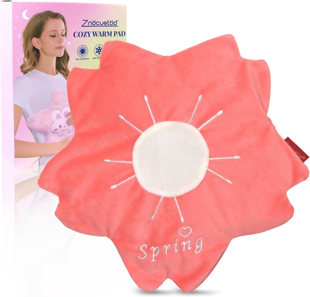 Microwavable Heating Pad for Period Cramps Pain Relief- Microwave Heating Pad for Women with Moist Heat Pack for Neck Shoulder Cute Soft Warm Compress Cozy Pad Plush Valentines Gifts for Girls