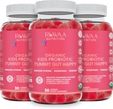 Kid Probiotic Gummies For Digestive Health, Chewable Daily Probiotic For Kids Ages 4+. Oral Care, Abdominal Discomfort, Gut Health. Strawberry Flavor, USDA Organic, Probiotics for Children 90ct (3)
