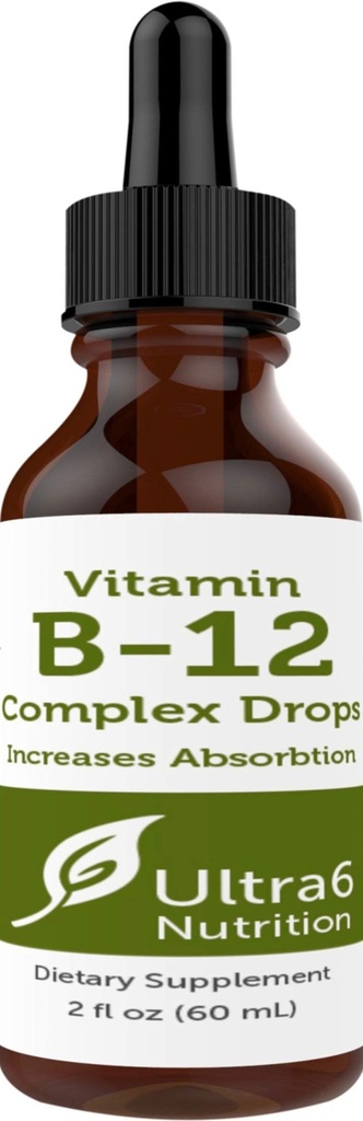 Ultra6 Nutrition Vitamin B12 Sublingual Liquid Drops - B12 Methylcobalamin Supplement Great for Energy & Tiredness - Vitamin-B Supplements for Women & Men - 90 Day Supply
