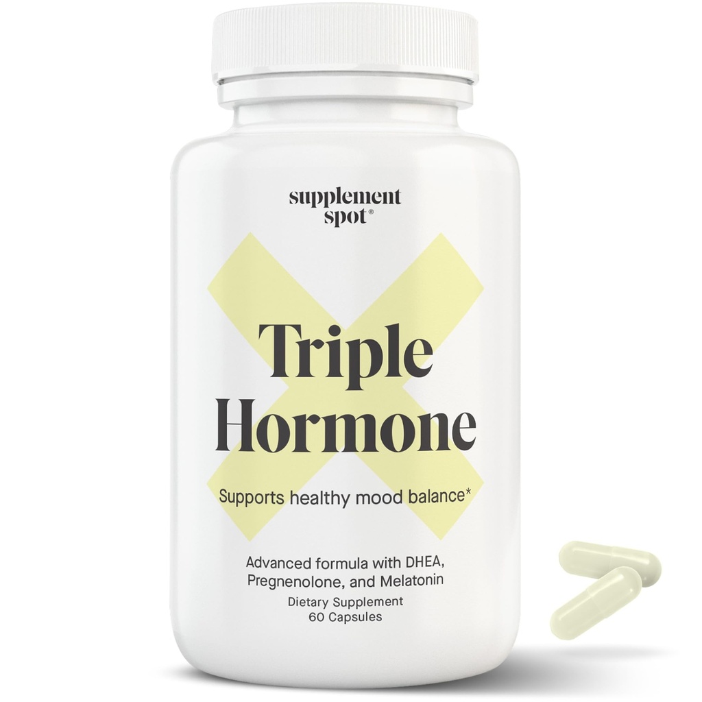 Natural Mood Balance Supplement w / Melatonin, DHEA & Terhes - Formulált, hogy növelje az energiát a férfiak és nők (60 kapszula)