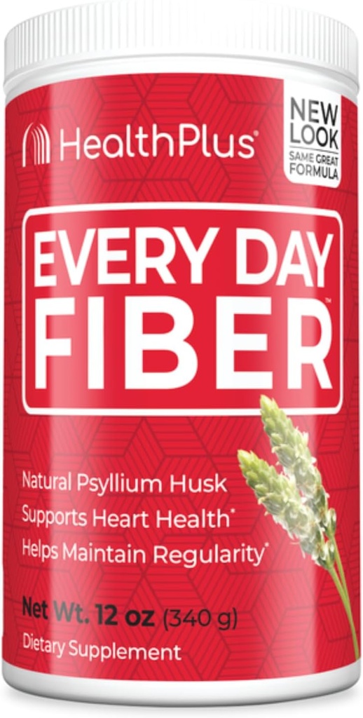 Gesundheit Plus Jeden Tag Fiber Digestive Unterstützung | Alle natürlichen täglichen Fasern zu reduzieren Bloating | Unterstützt Herzgesundheit | 12 Unzen, 48 Servierungen