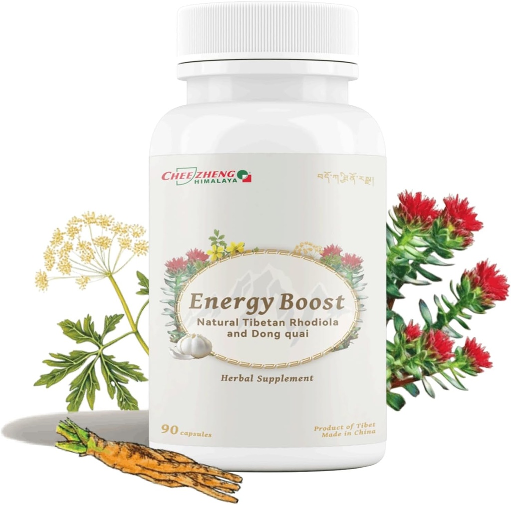 CheezhengHimalaya Rhodiola und Angelica Sinensis, Boost Daily Energy, Reduce Fatigue, Enhance Blut und Herz Gesundheit, Stoffwechsel, Unterstützung Lung Funktion, Tibetische Natual Kräuter, 120 Veggie Kapseln