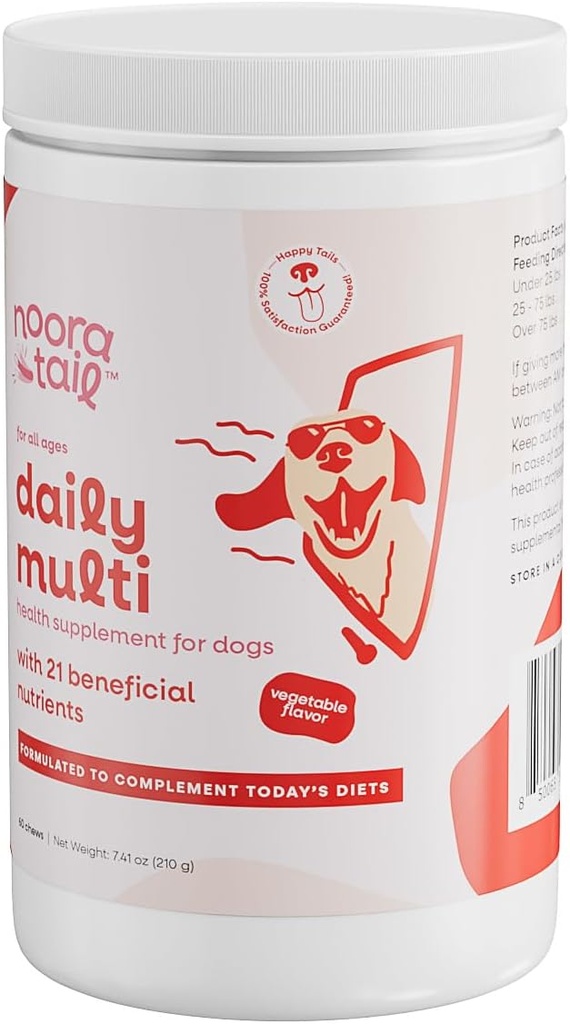 21-in-1 Hunde Vitamine und Ergänzungen mit Glucosamin & Chondroitin, Natürliche tägliche Multivitamin Kaubar für Hunde, Welpen Vitamine Gesundheit-Skin-Immunität-Gut Digestion-Joint-Heart, 60 St.