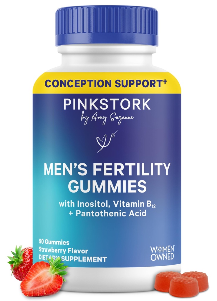 Blue Stork Fertility Supplement Gummis für Männer - männliche pränatale Vitamine, Konzeptunterstützung für ihn - Reproduktionsgesundheit, Hormonal Balance & Beweglichkeit - 90 Count