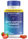 Blue Stork Fertility Supplement Gummis für Männer - männliche pränatale Vitamine, Konzeptunterstützung für ihn - Reproduktionsgesundheit, Hormonal Balance & Beweglichkeit - 90 Count