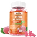 HMB und Leucine Gummies Ergänzung: HMB Ergänzungen für Männer 1500mg und Leucine Aminosäure für Muskelrückgewinnung erhöhen Muskelmasse Verbesserung der Endurance Non-GMO Zucker freie Peach 60 Gummi