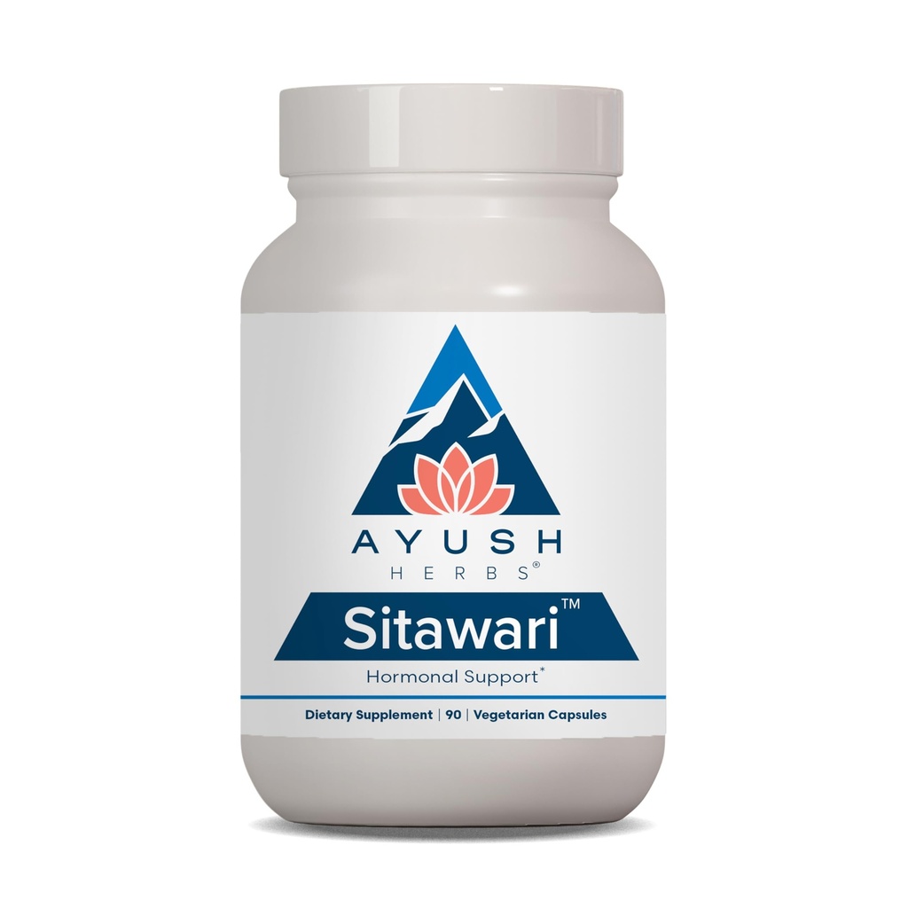 Ayush Herbs Sitawari - Shatavari Kapseln für Damen, Shatavari Root Supplement, Hormon Balance für Frauen, Natürliche weibliche reproduktive Unterstützung - 90 vegetarische Kapseln (1 Zähler)