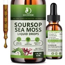 (2 Pack) Organic Soursop Graviola with Sea Moss Liquid Drops, Soursop Bitters Liquid Rich in Multivitamin for Natural Antioxidant, Immune Boost, Cell Support & Regeneration, Ananász Flavor