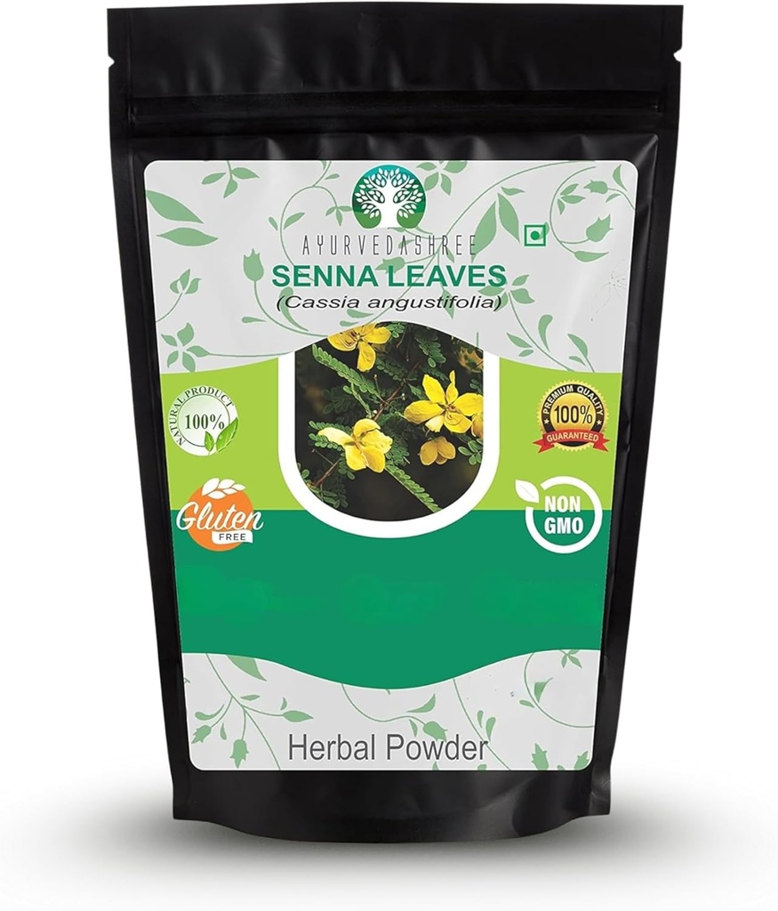 Senna Blatt Pulver 200 Gm I Cassia angustifolia Pulver I Ayurvedische Kräuterergänzung zur Unterstützung Verdauungsfunktion I 100% rein & natürlich