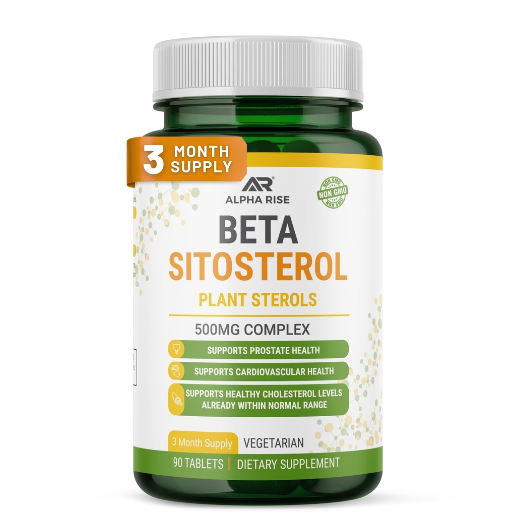 Beta szitoszterin - 500 mg tabletta - Non-GMO - Support prosztata és egészséges koleszterin szintek - Phytosterols Complex - Természetes növényi szteroidok és sztanolok