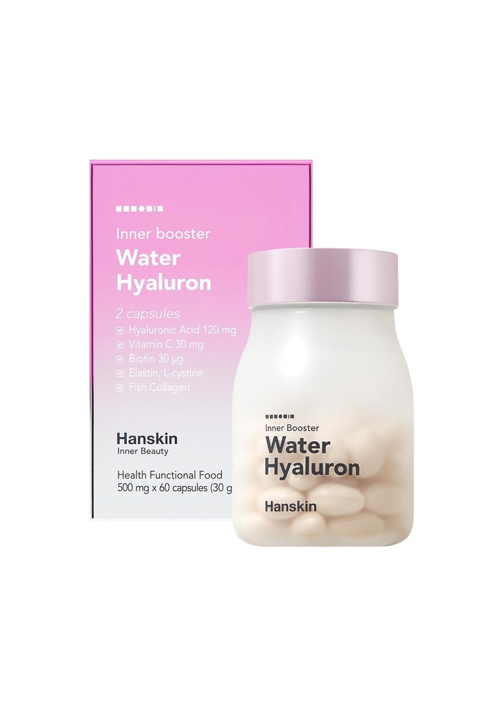 Hanskin Hyaluronic Acid Supplements for Hair, Skin, Wrinkles & Nails Wrinkles 124; L- Cystein, Biotin, C-vitamin, Collagen Acute 124; Táplálkozási kiegészítés Egészséges bőr