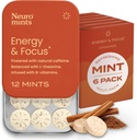 NeuroGum Energie Koffein Minze (72 Stück) - Zuckerfrei mit L-Theanin + Natürliches Koffein + Vitamin B12 & B6 - Nootropic Energy & Focus Supplement für Damen & Herren